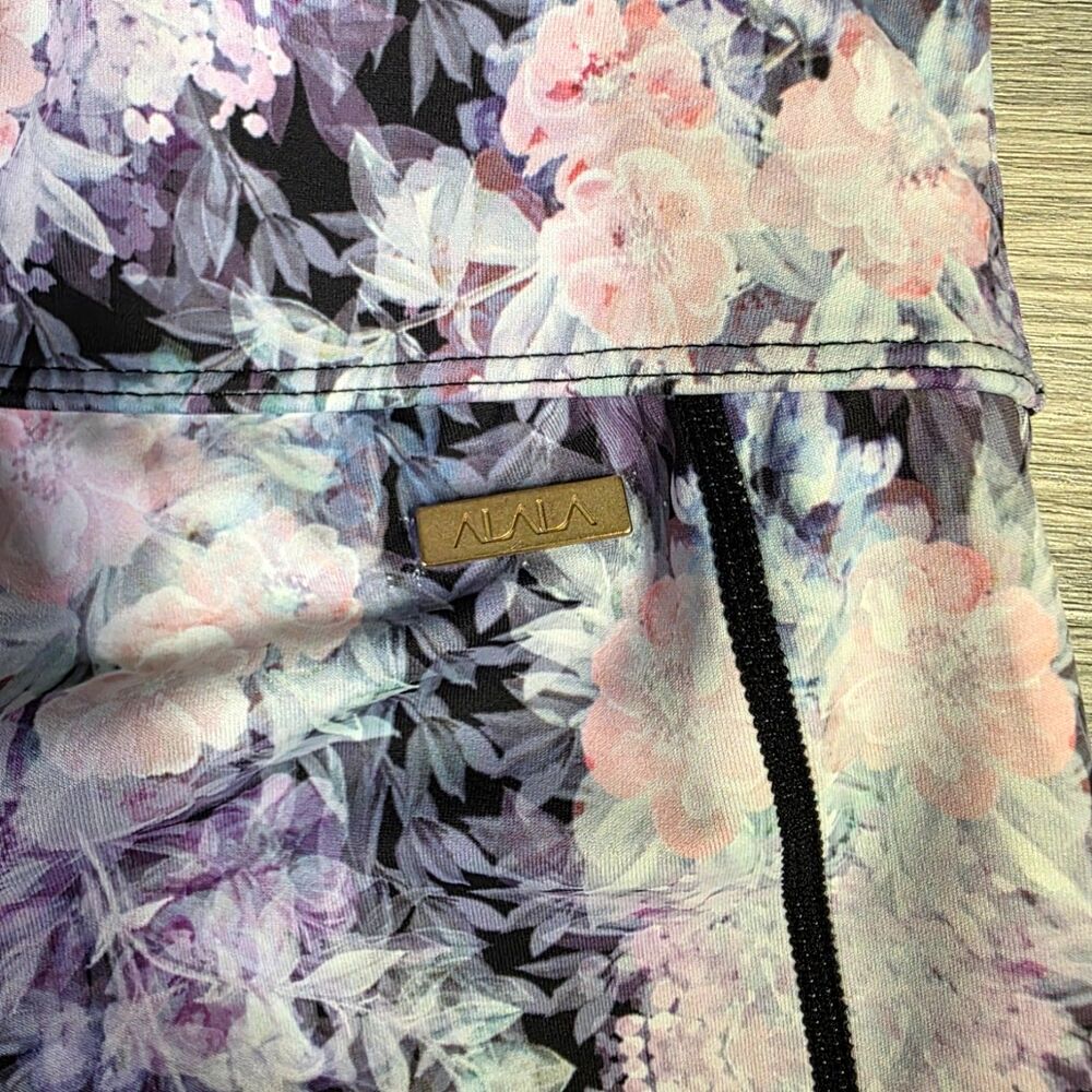Alala Floral Athletic Leggings Small S High Rise Excellent Condition Bloom Chic - Picture 9 of 9